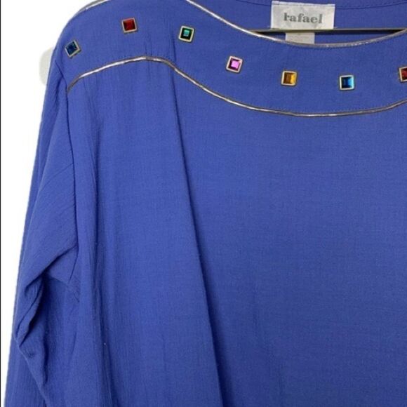 90s Vintage Oversized Top Jewel Embellishment - Picture 3 of 5